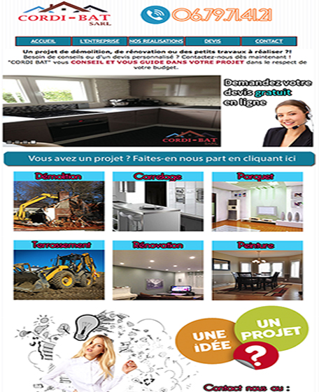Site web pour entreprise de batiment